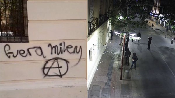Vandalizan embajada de Argentina en Chile