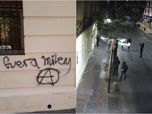Vandalizan embajada de Argentina en Chile