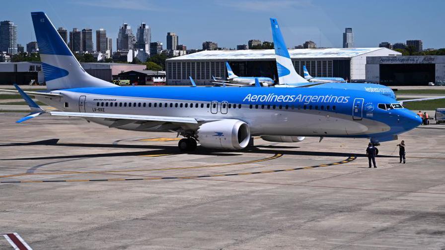 Un avión de Aerolíneas Argentinas