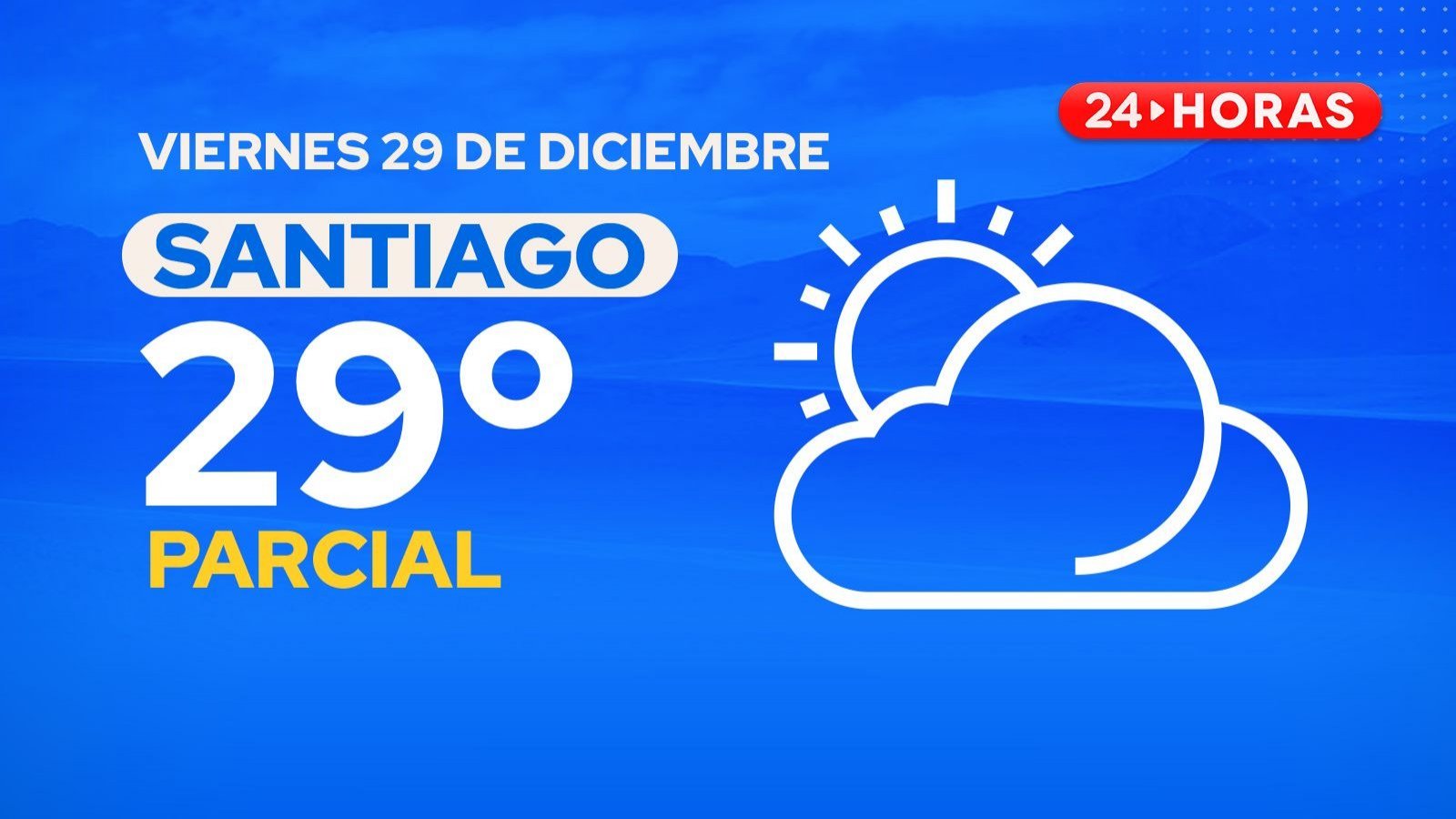 El tiempo en Santiago: viernes 29 diciembre 2023