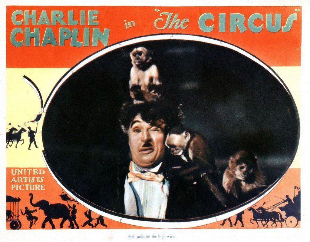 Afiche promocional de la película de Charlie Chaplin "El circo"