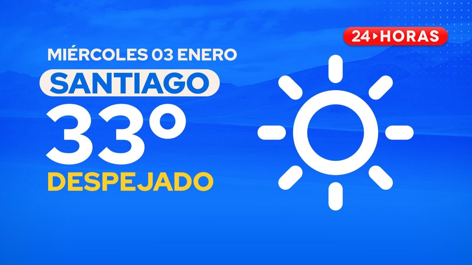 El tiempo en Santiago: miércoles 03 de enero 2024