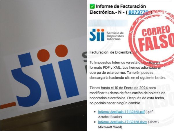 SII alerta por correo falso