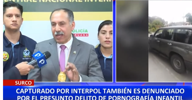 El coronel de la Policía peruana, Aldo Ávila, informa a los medios de la detención de Eddie.