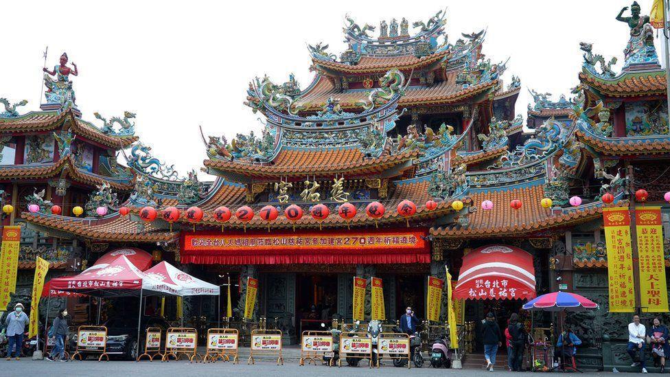 El templo Songshan Ciyou dedicado a la diosa Mazu en Taiwán.