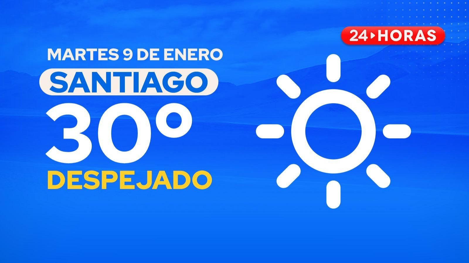 El tiempo en Santiago: martes 09 de enero 2024