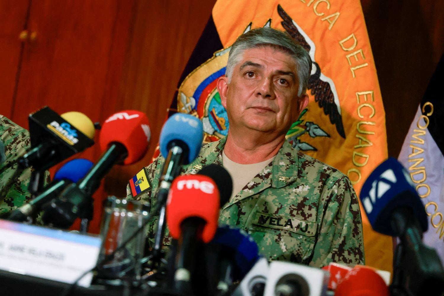 Jaime Vela, jefe del comando conjunto de las Fuerzas Armadas de Ecuador.