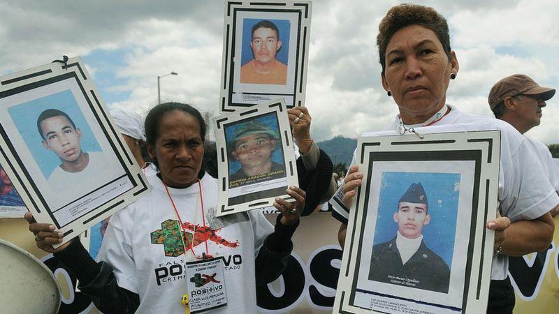 Protesta de familiares víctimas en el escándalo de "falsos positivos"