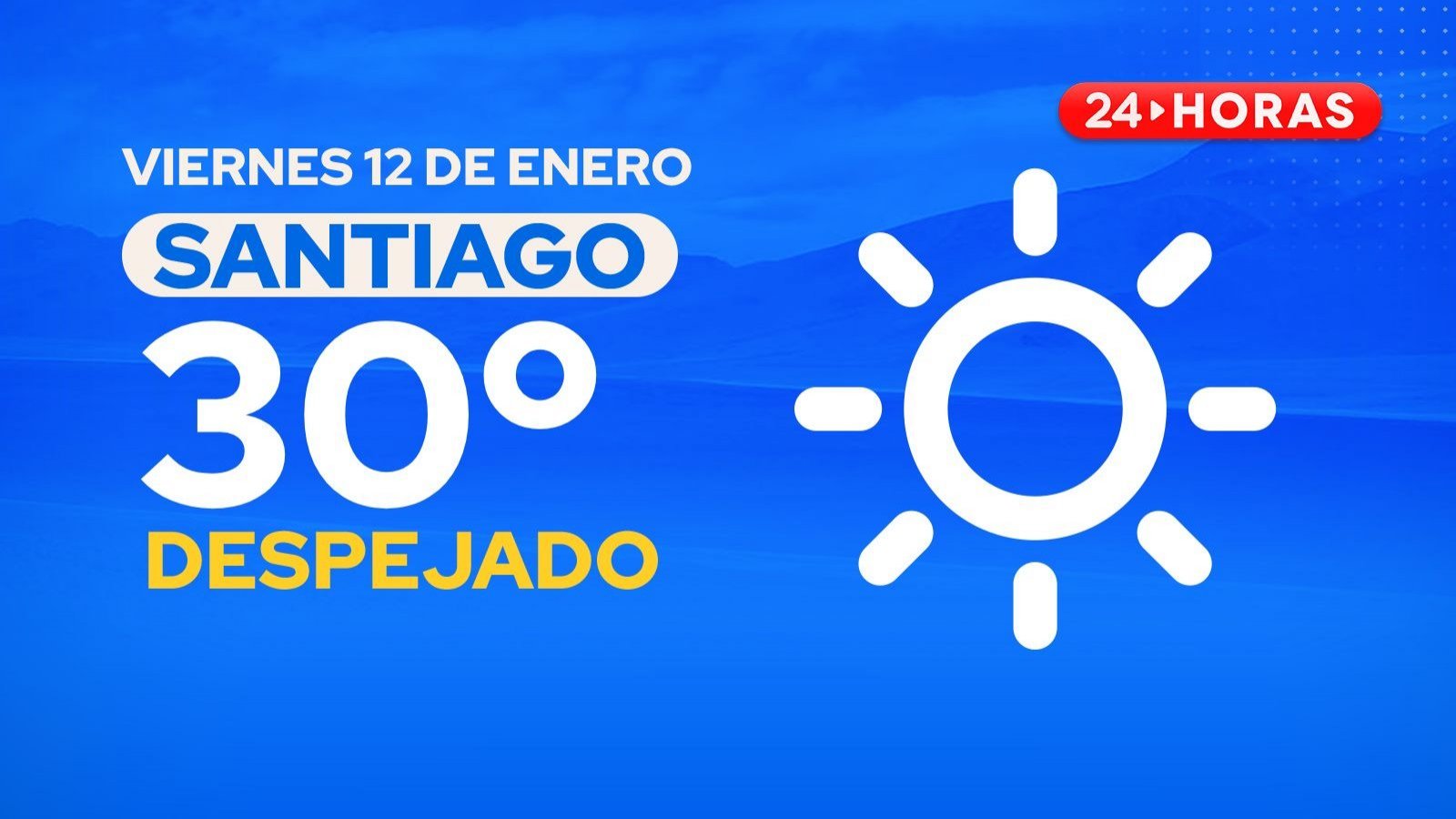 El tiempo en Santiago: viernes 12 de enero 2024