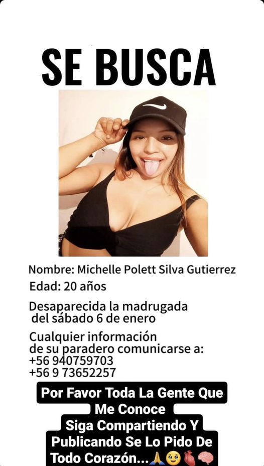 Michelle Silva, desaparecida en San Felipe