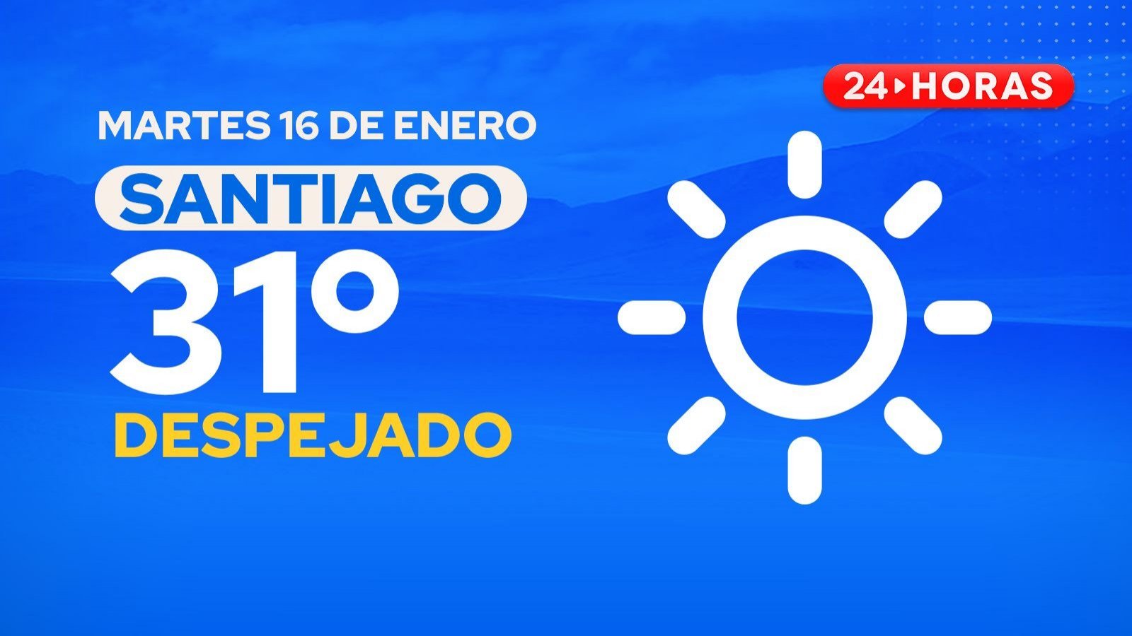 El tiempo en Santiago: martes 16 de enero 2024