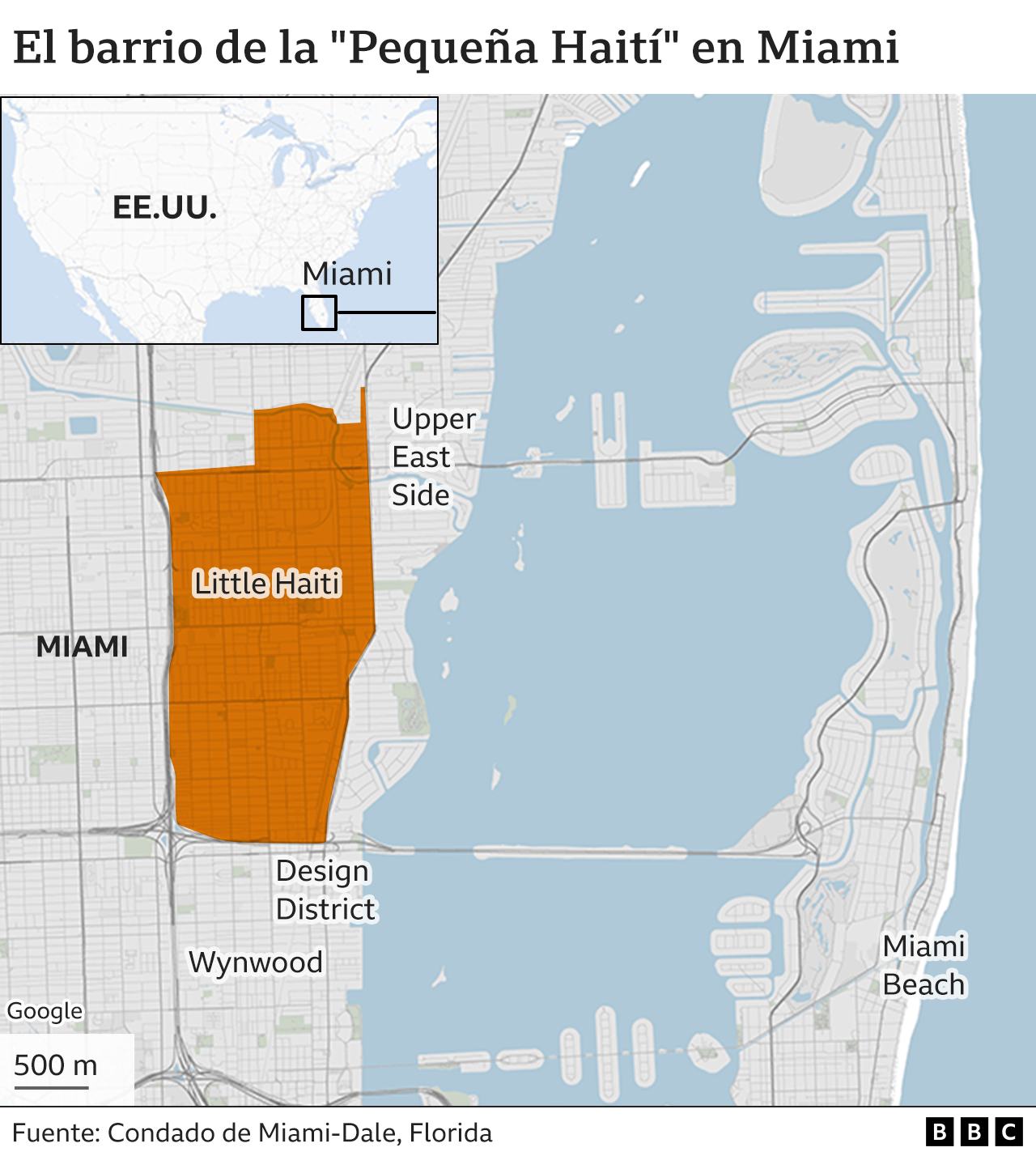 Mapa del barrio de Little Haiti