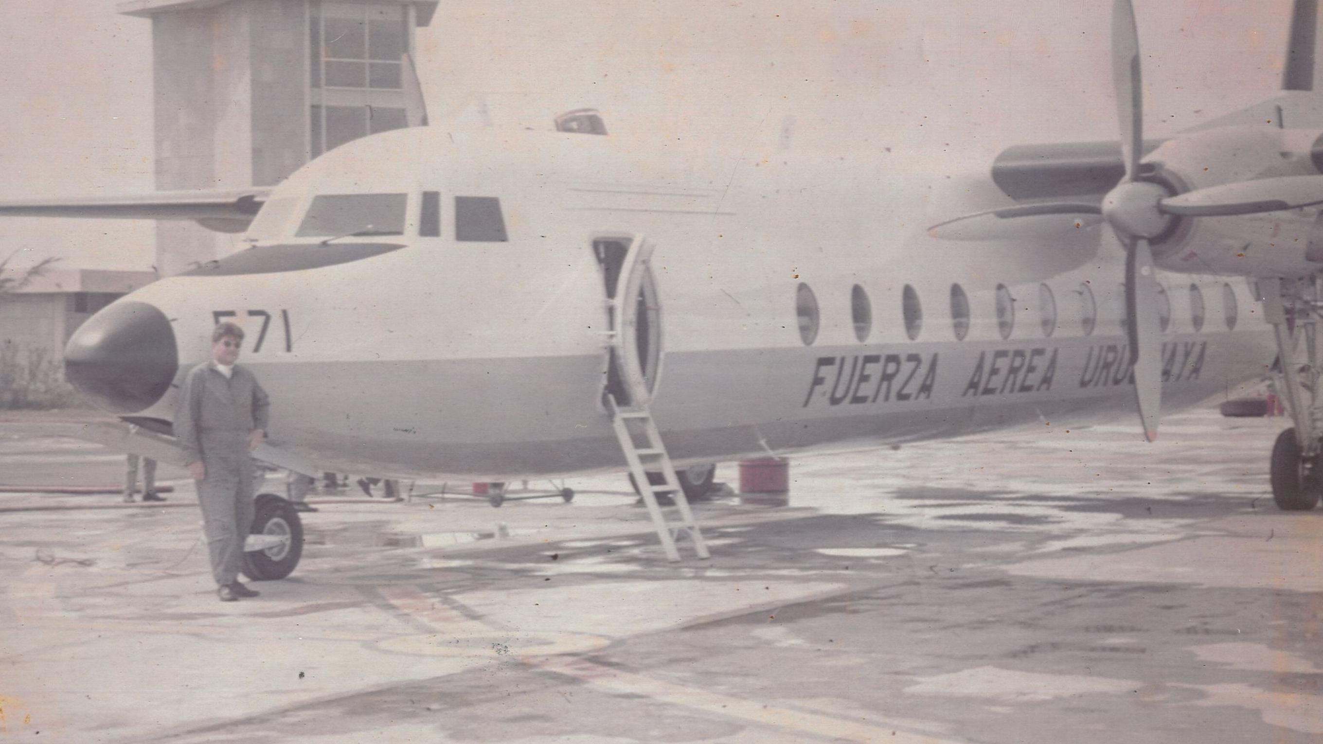 El piloto en el Aeropuerto de Mendoza, Argentina, 13 de octubre de 1972.