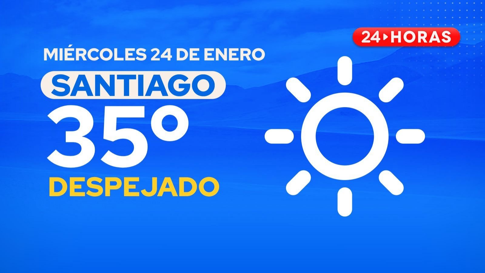 El tiempo en Santiago: miércoles 24 de enero 2024