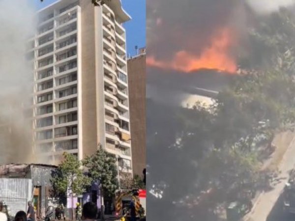Se registra incendio en cité de Santiago Centro