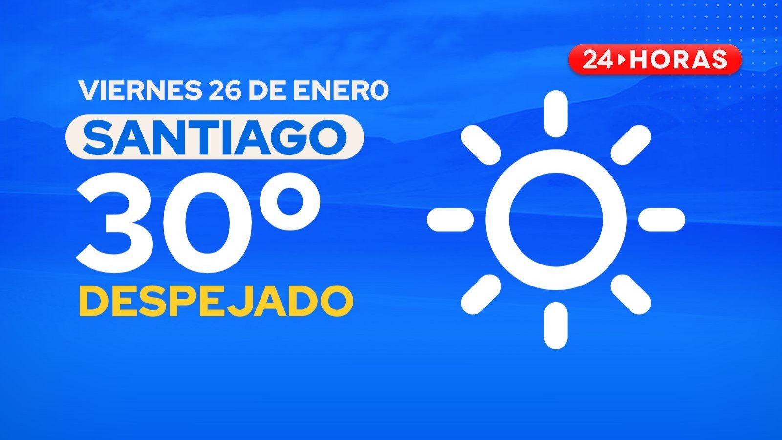 El tiempo en Santiago: viernes 26 de enero 2024