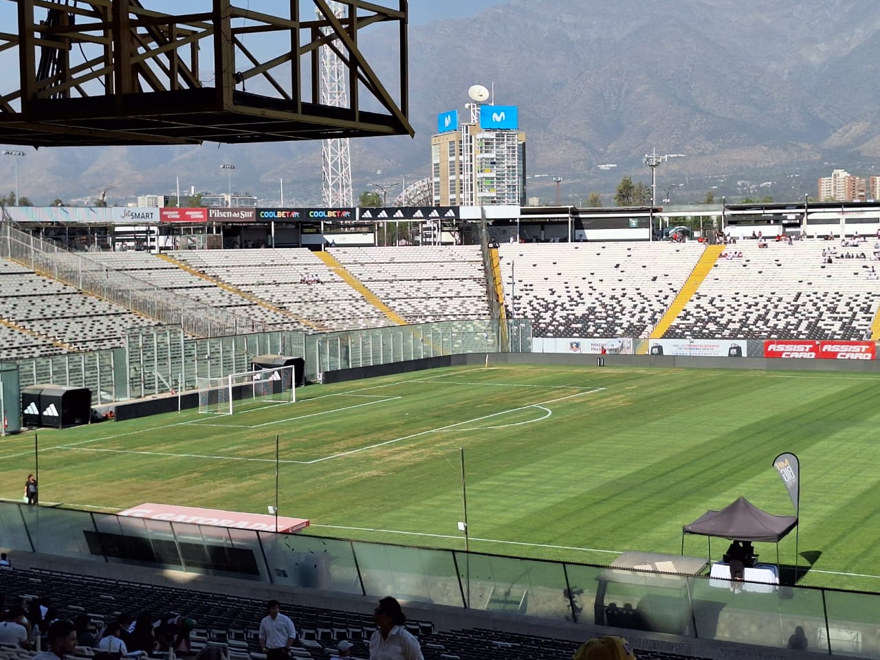 Estado de la cancha del Estadio Monumental