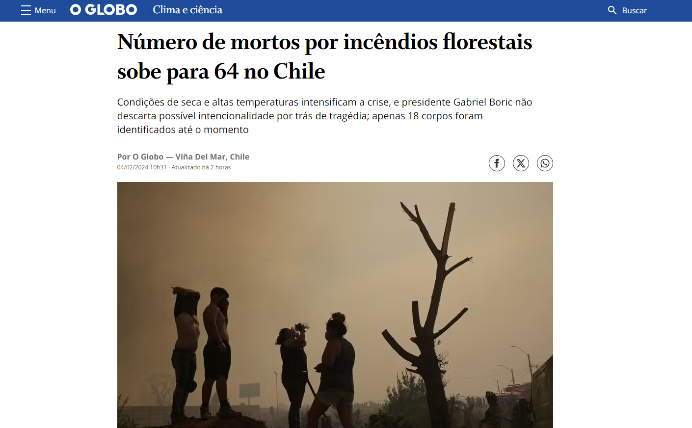 Incendios en Chile.