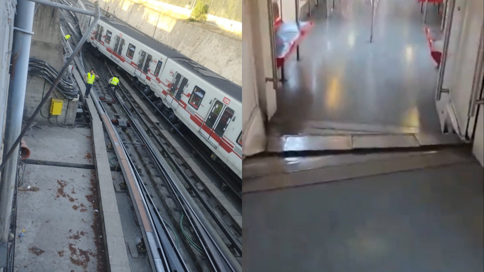 Metro de Santiago presenta suspensión parcial de servicio en línea 1: tren se habría descarrilado