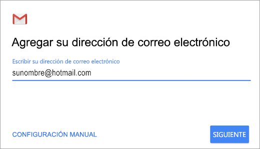 Cuenta de Hotmail con Gmail.