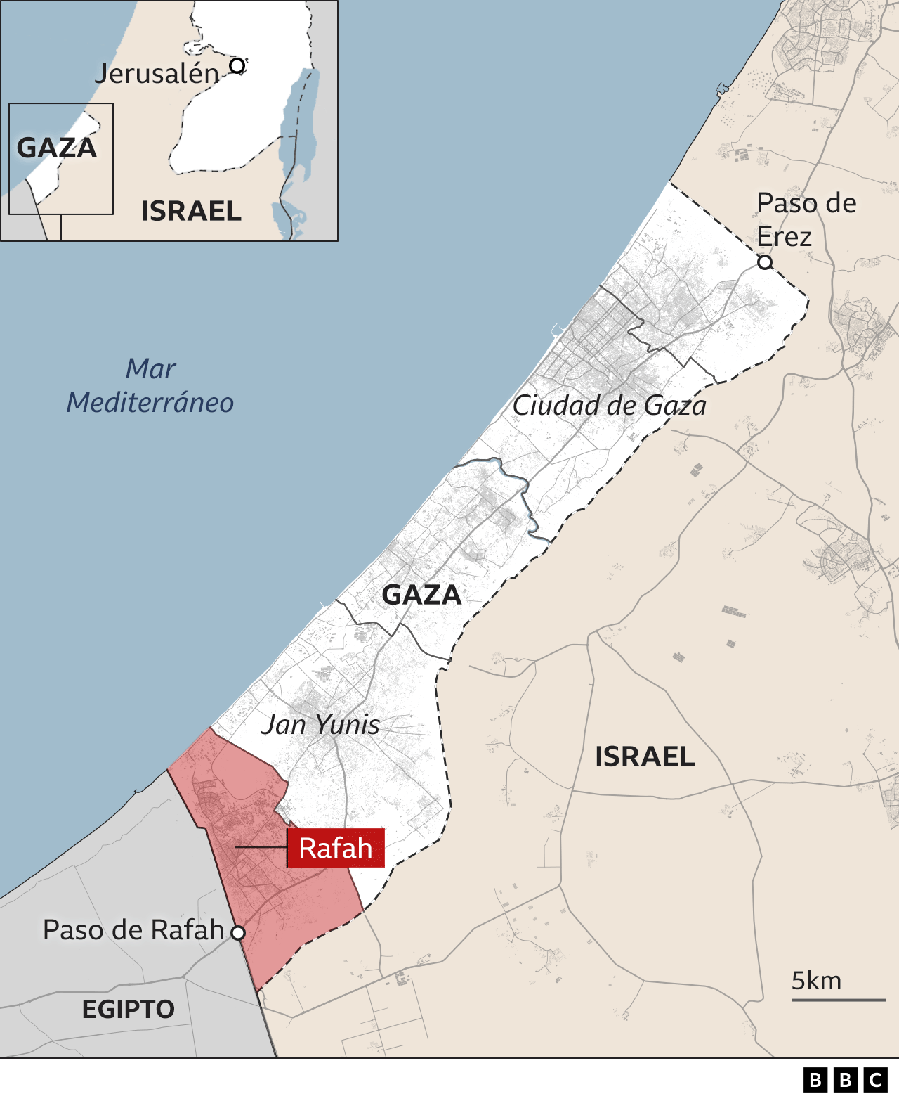 Mapa Gaza