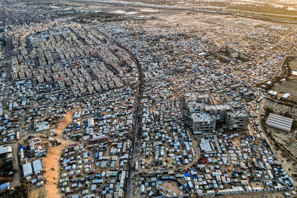 Foto aérea de Rafah tomada el 31 de diciembre de 2023.