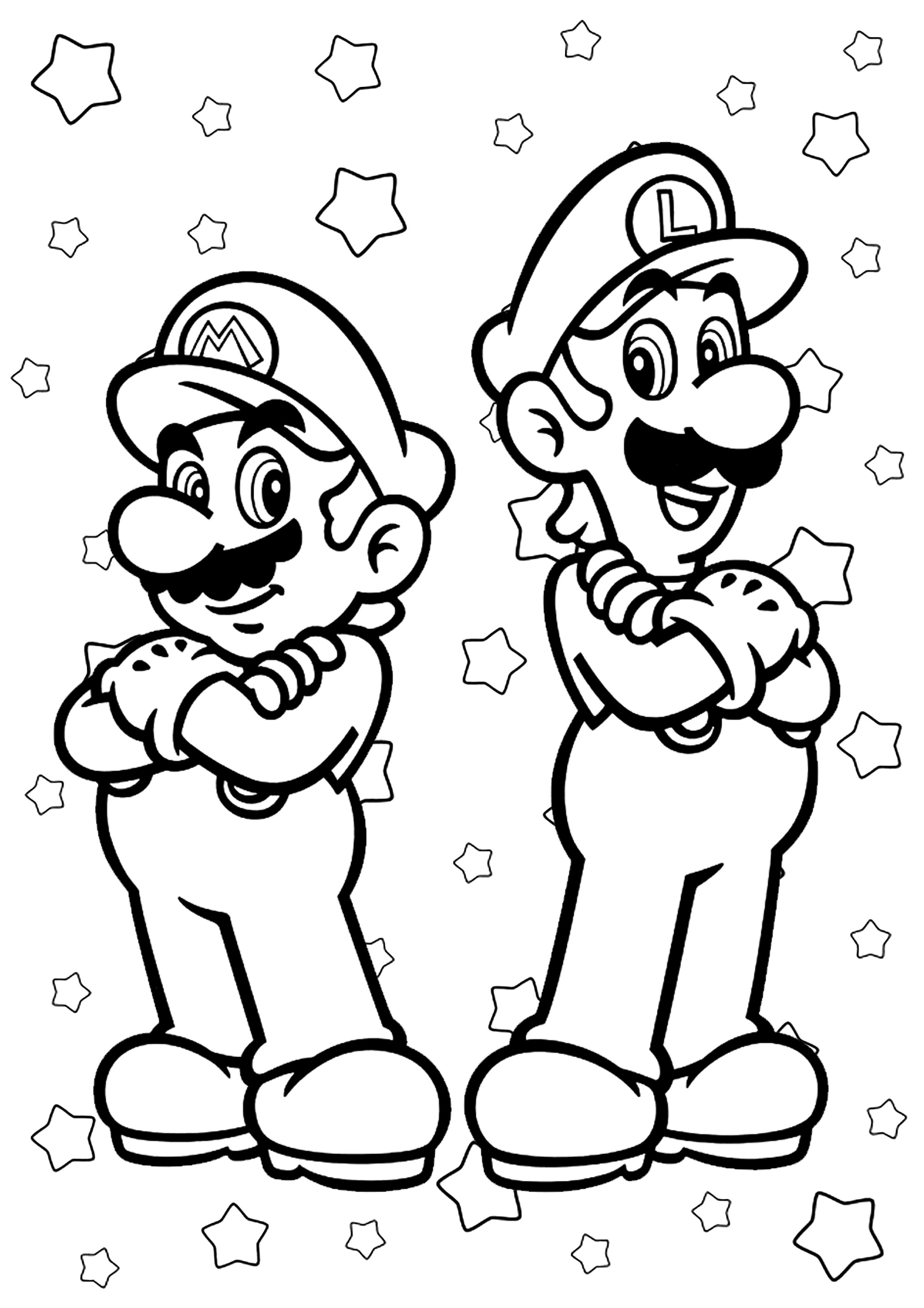 10 dibujos de Mario Bros y Luigui para colorear e imprimir