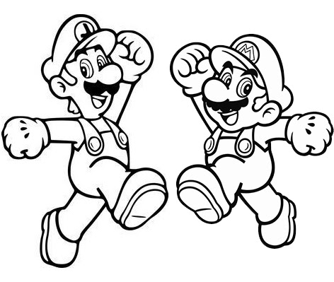 10 dibujos de Mario Bros y Luigui para colorear e imprimir