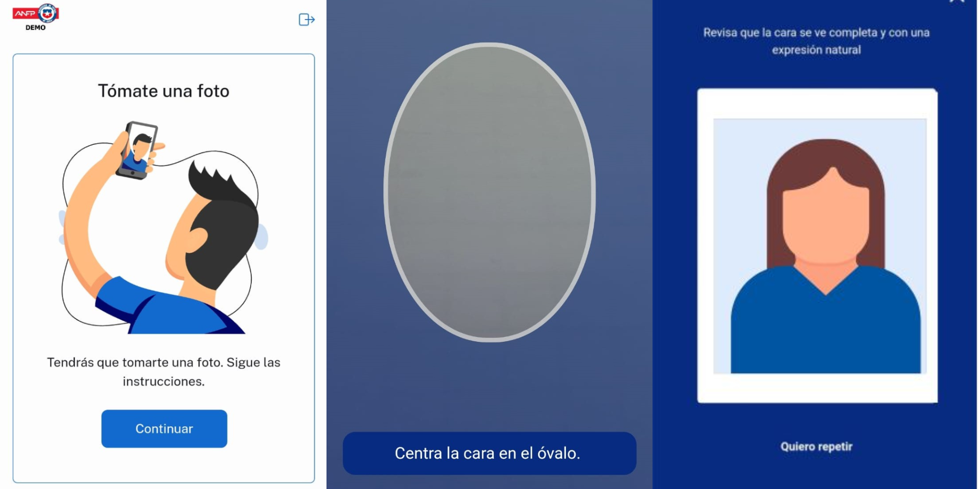 Selfie para datos biométricos en el Registro Nacional de Hinchas