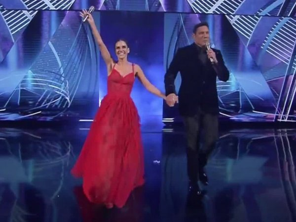 María Luisa Godoy y Francisco Saavedra animando el Festival de Viña