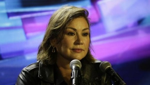 Javiera Contador en coferencia de prensa.