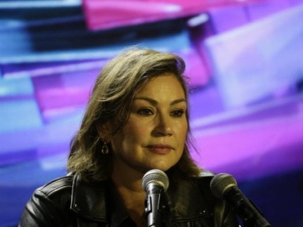 Javiera Contador en coferencia de prensa.