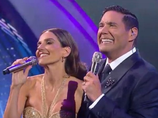 María Luisa Godoy y Francisco Saavedra animando el Festival de Viña