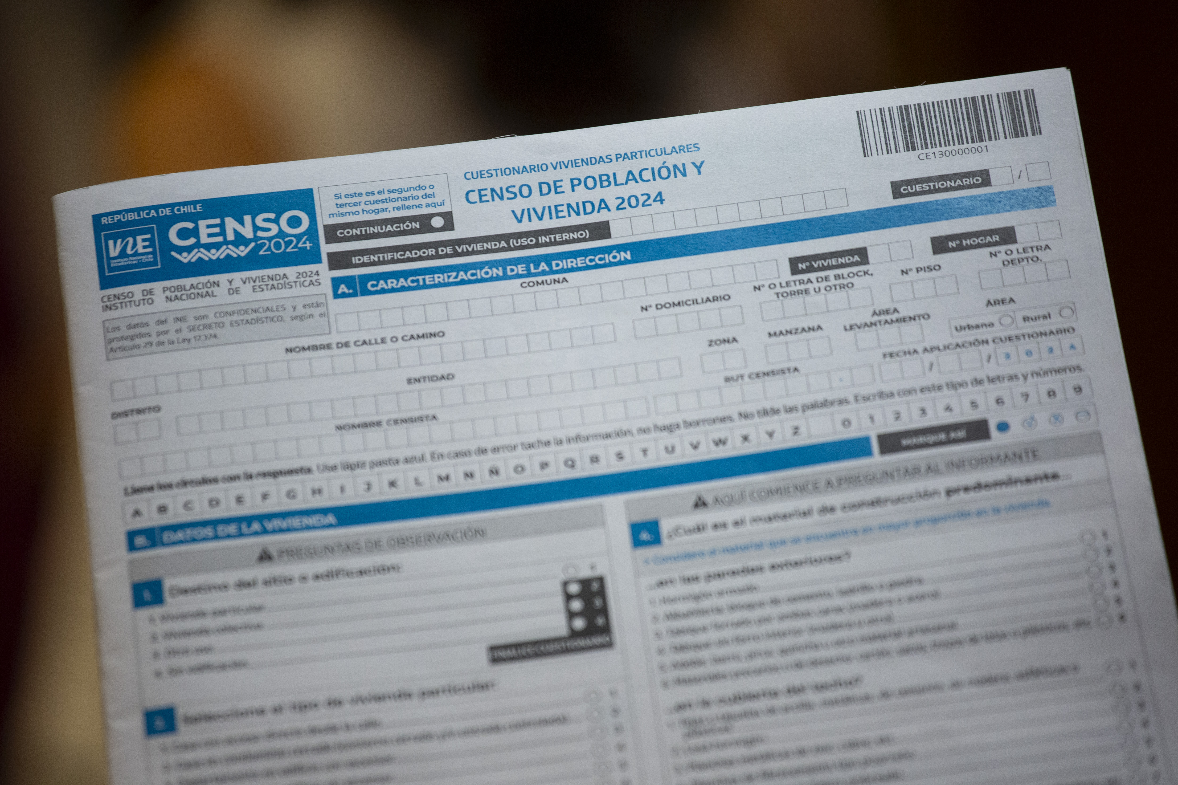 Cuestionario del Censo en Chlie.