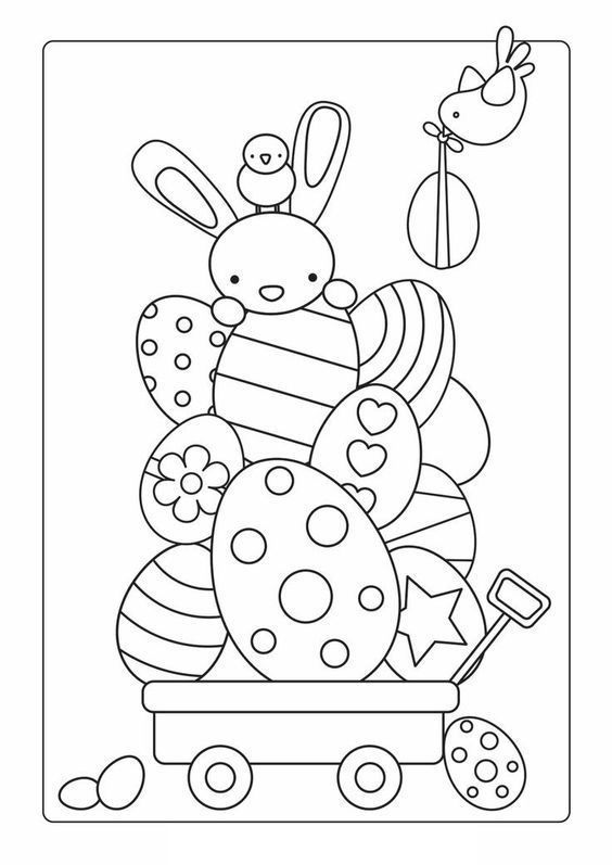 Conejo de pascua para colorear