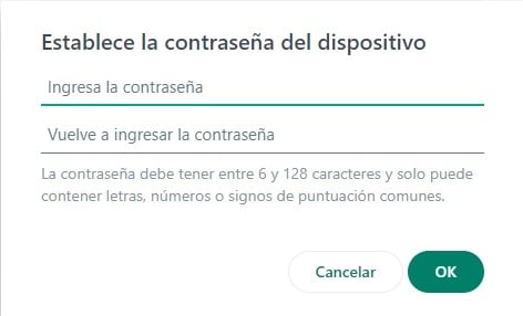 Contraseña para whatsapp web