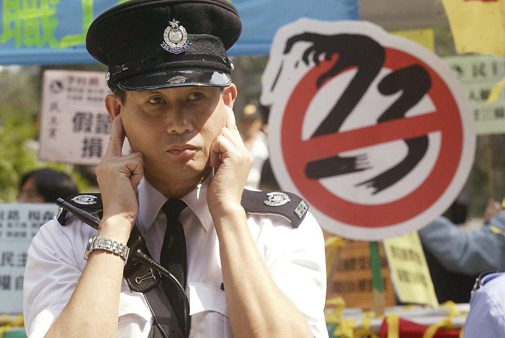 Protesta en HK en 2003