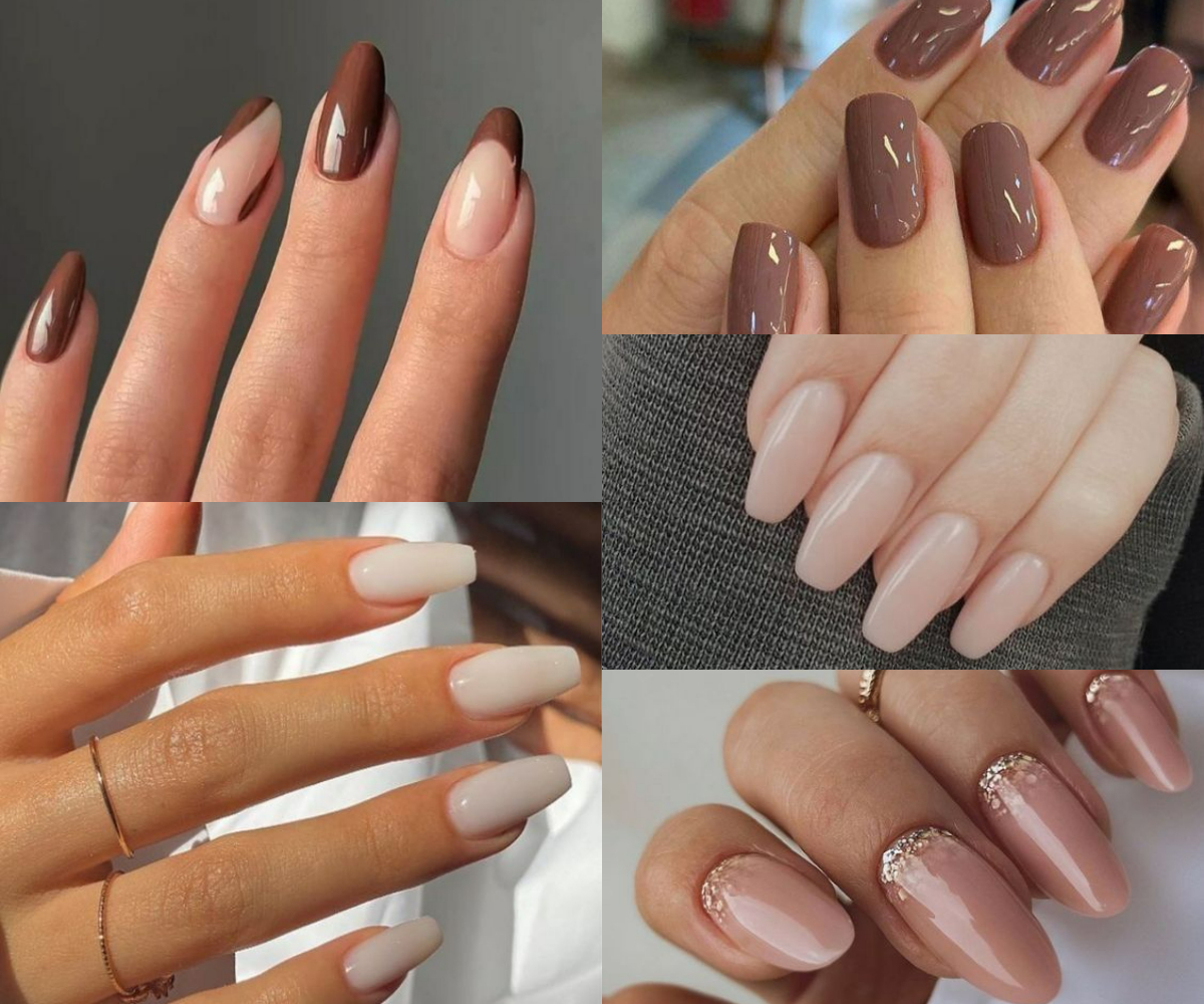 Uñas de gel en colores nude