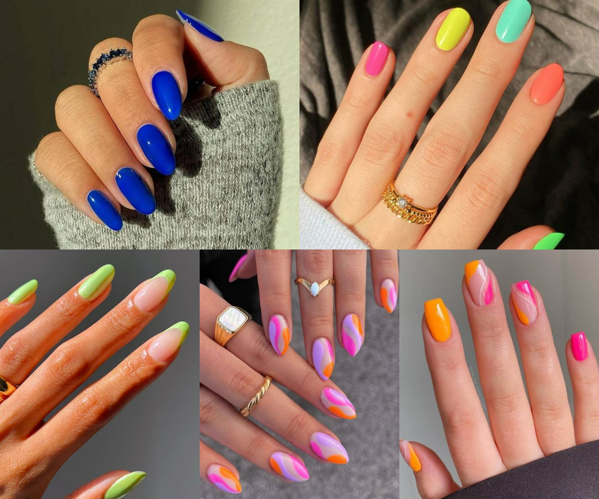 Uñas de gel en colores neon