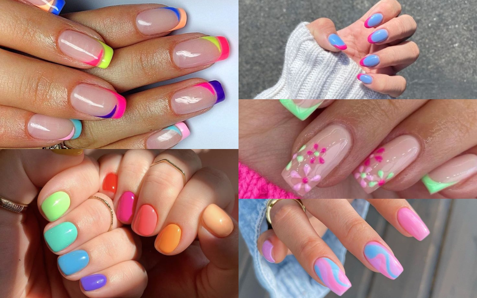 Manicura rosa y otros colores