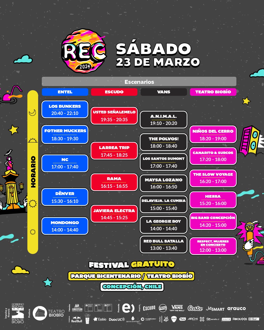 REC 2024: programación y horarios sábado 23 de marzo