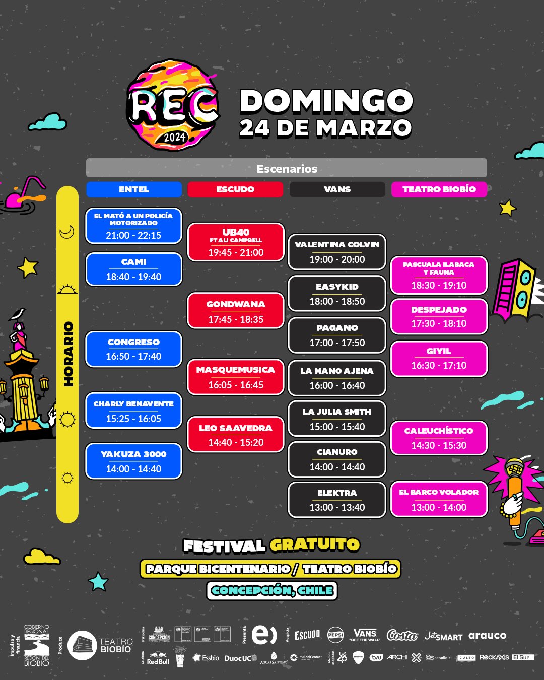 REC 2024: programación y horarios sábado 23 de marzo