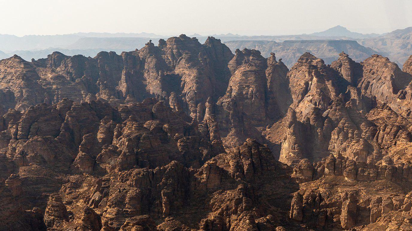 Panomrámica del valle de AlUla. 