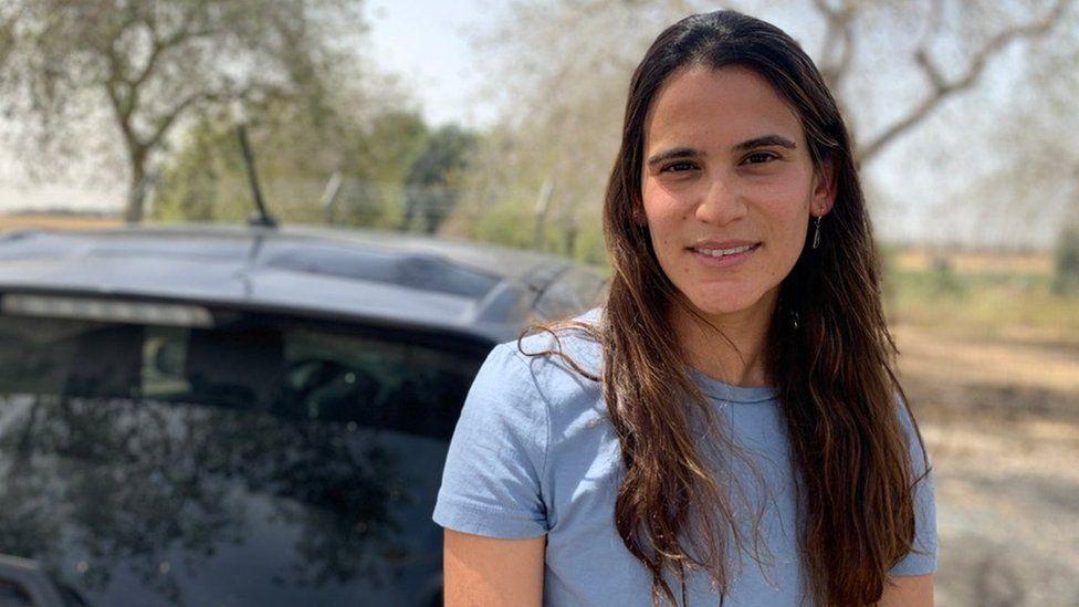 Yamit Avital en Nir Oz, cerca de la valla fronteriza con Gaza.