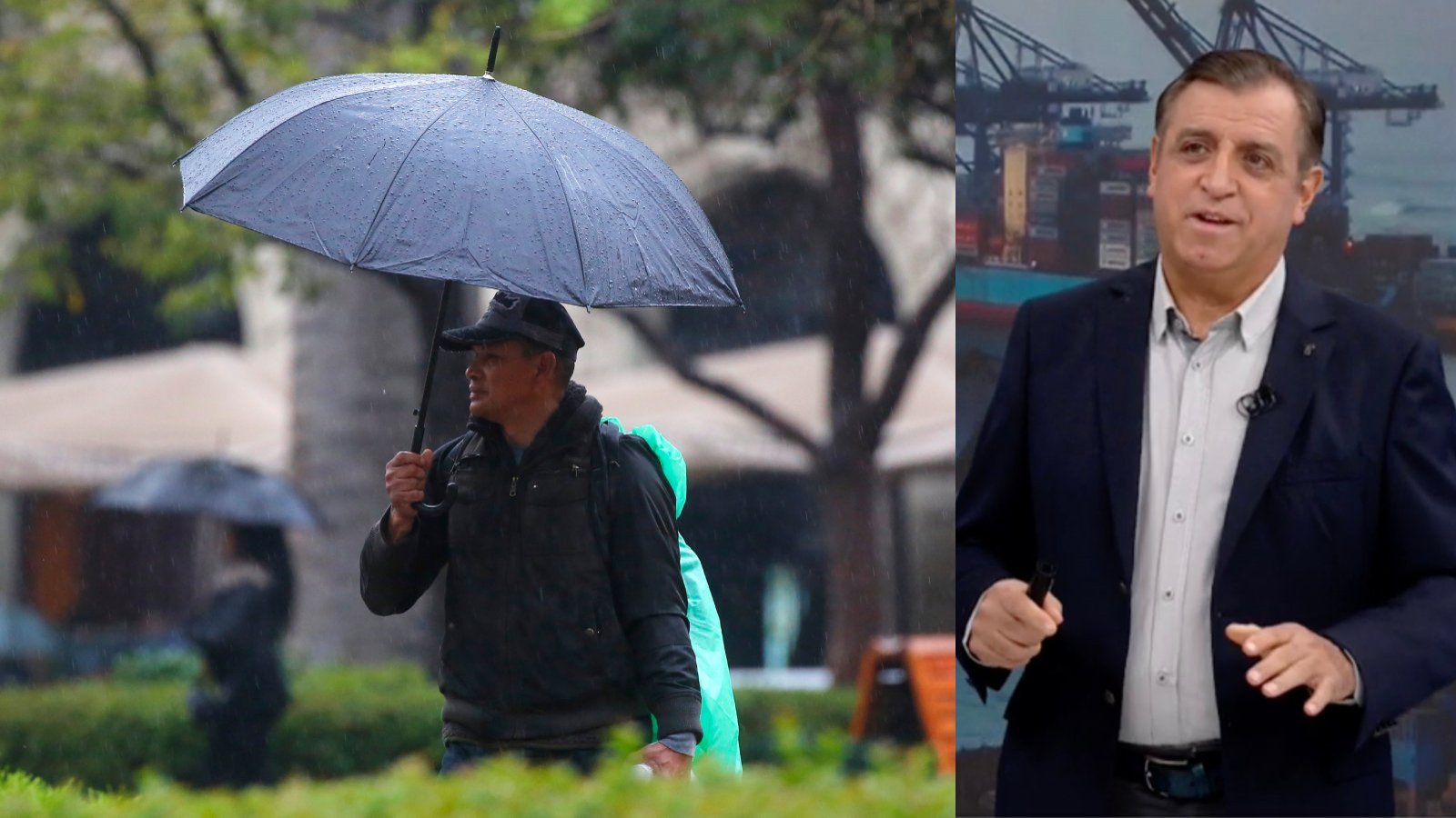 Iván Torres y lluvia en Santiago.