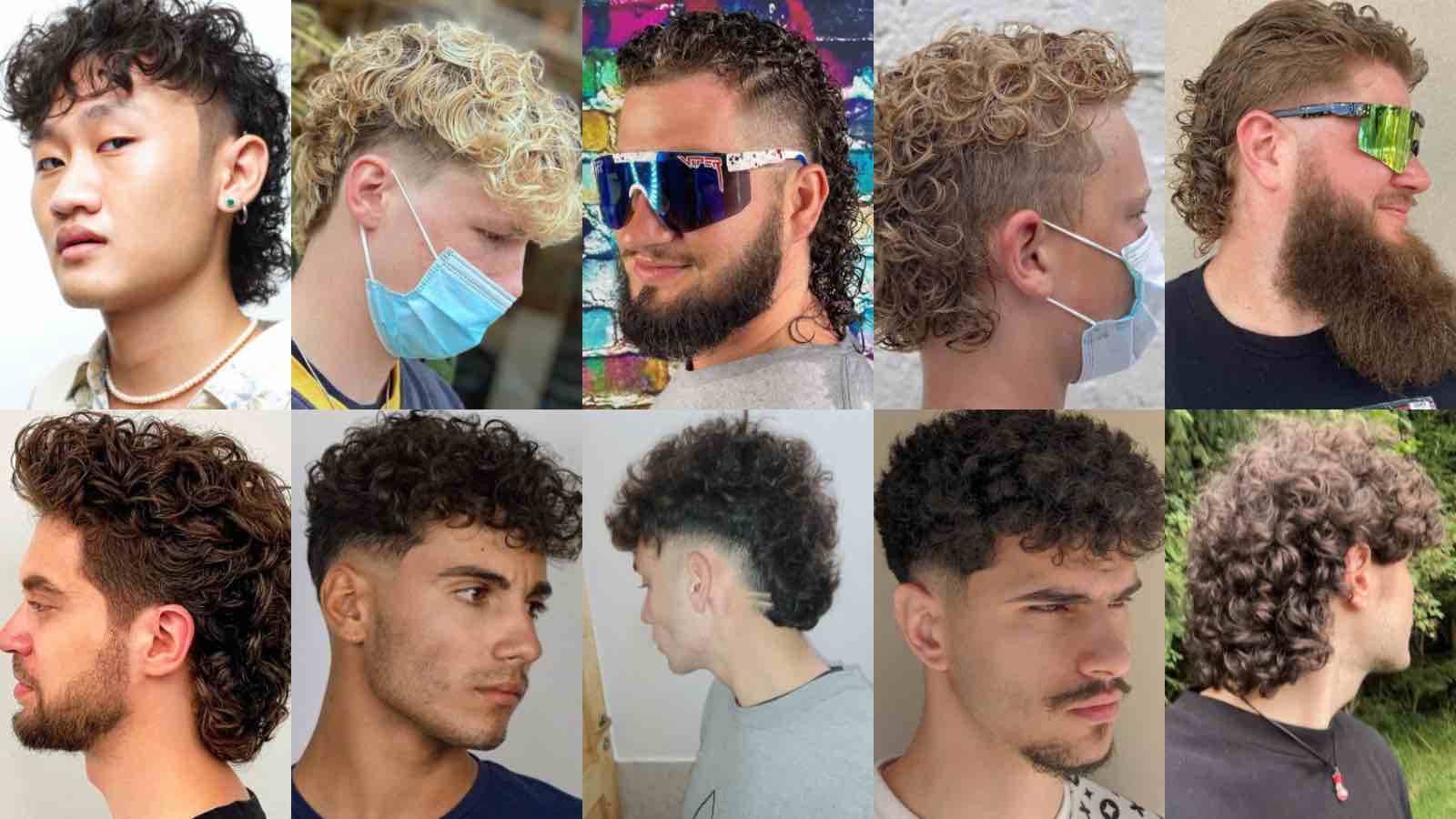 Cortes de pelo hombre mullet con rulos