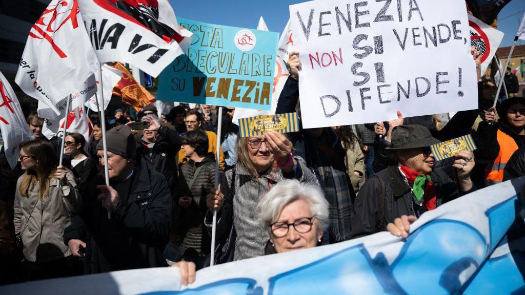 Manifestación en Venecia