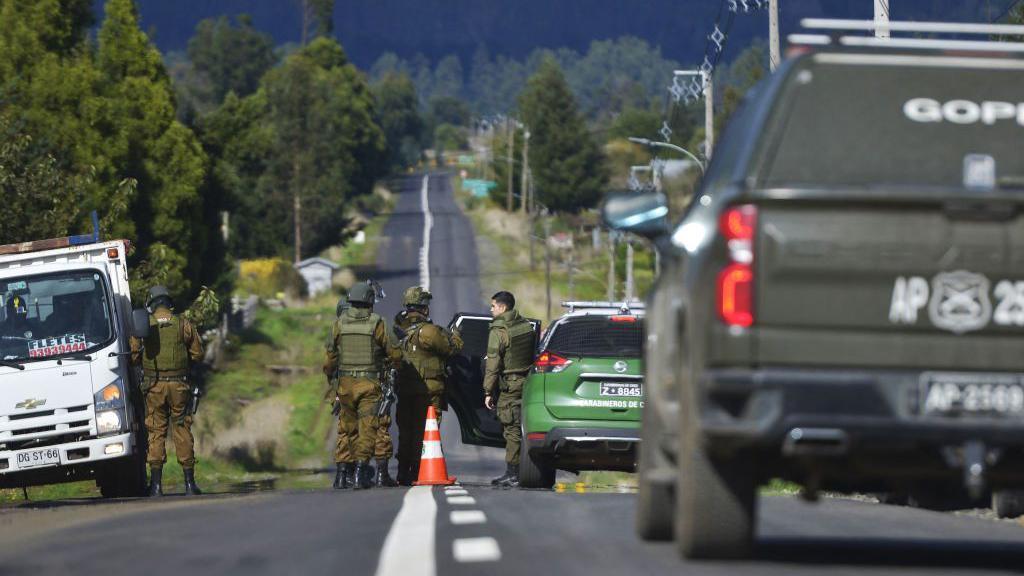 Carabineros en el lugar del homicidio