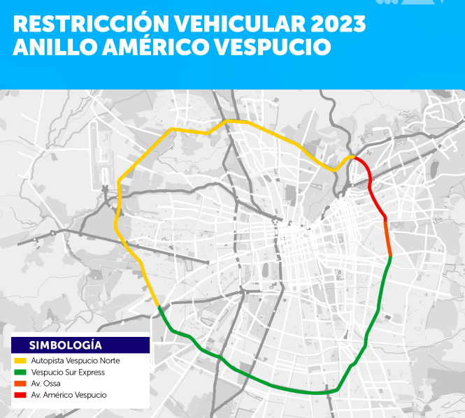 MAPA de la zona de exclusión de la Restricción Vehicular 2024