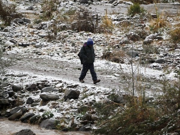 Nieve en Santiago.